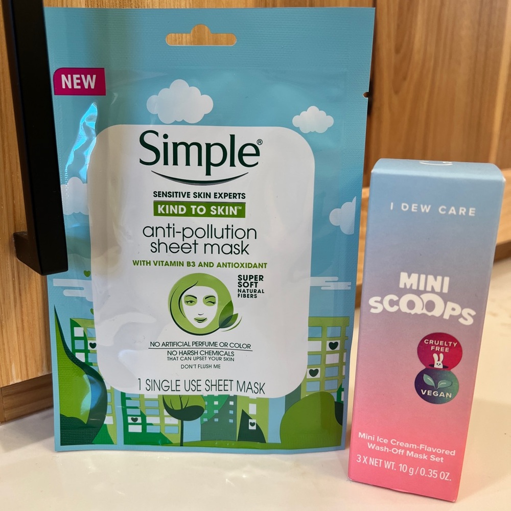 Mini scoops + Simple Anti-Pollution Sheet Mask - Green - Picture 1 of 2